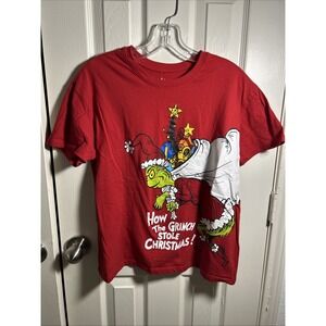 Dr. Seuss How The Grinch Stole Christmas Men's Tee Size M Red